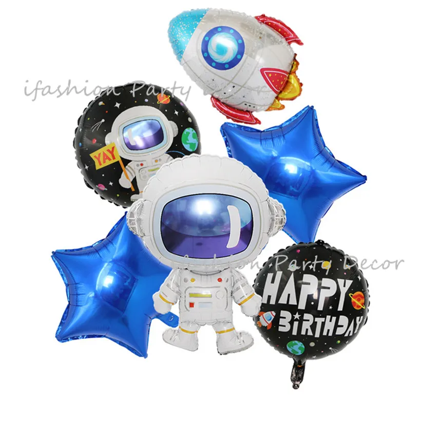 Kosmoso Šalis Dekoro Galaxy/Saulės Sistema Temą Astronautas Raketų Folija Balionai Berniukai Vaikams Gimtadienio Naudai Prekes