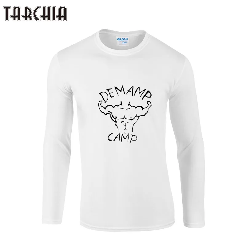 TARCHIA Vyrų Marškinėliai DEMAMP STOVYKLA Laiškas Spausdinti Mens T-marškinėliai Vyrams Mados Viršūnes&Tees Gamyklos Kainų T-shirt Mens Atsitiktinis T Shirts