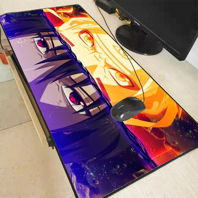 Japonijos Anime Naruto RGB Pelės Mygtukai Dideli, Pelės Kilimėlis, Didelis Kompiuterio Kilimėlis Led Backlight XXL Paviršiaus Mause Pad Klaviatūros Stalas Kilimėlis