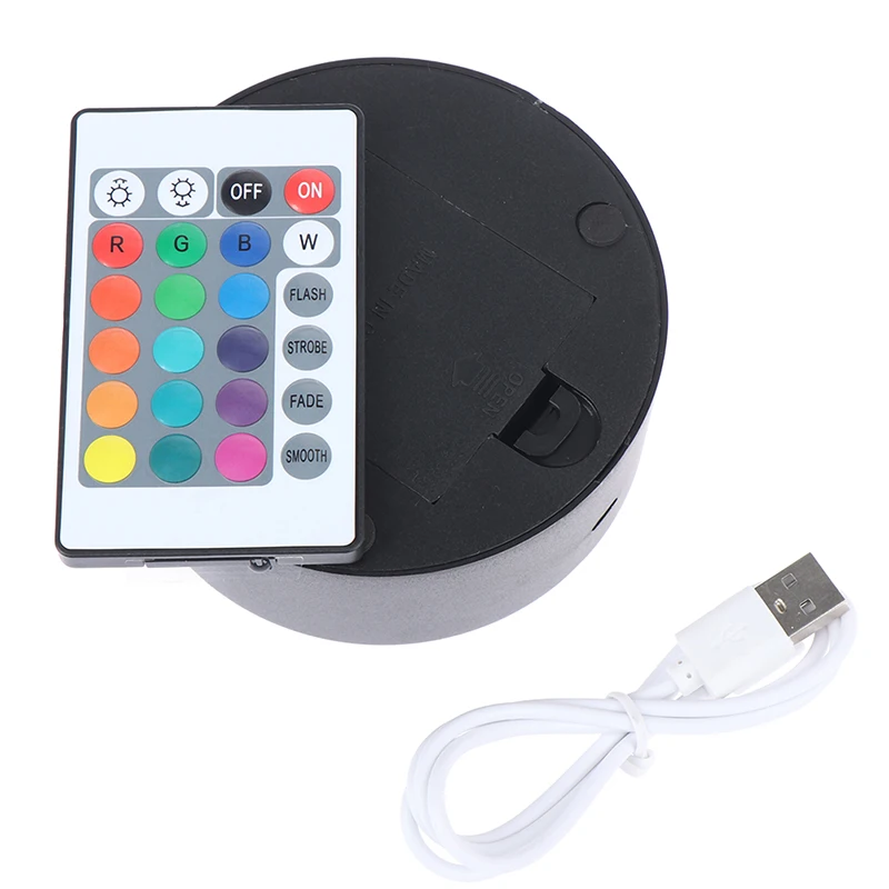 1 Vnt/USB Kabelis Touch 3D LED Šviesos Turėtojo 7 Spalvų Spalvinga Šviesos Pagrindai Stalo Dekoras