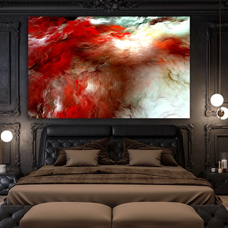 Wangart didelio dydžio raudonasis debesis dangaus Aliejaus Tapybai Sienos Nuotrauka Už Kambarį Drobės Šiuolaikinio Meno Plakatas Ir Spausdinti