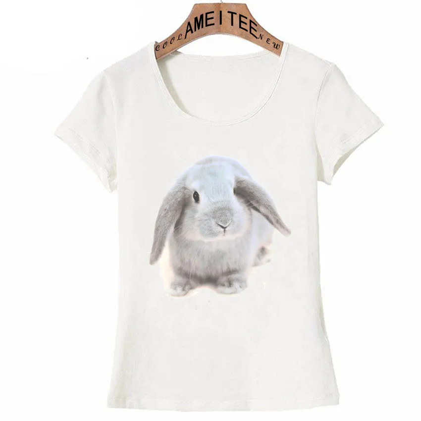 Vasaros Moterų Mados T-Shirt Cute bunny Spausdinti Marškinėliai Atsitiktinis Mergina Viršūnes 2019 Naujas Hipster Moteris Tees Juokinga Gyvūnų Trumpas Rankovės