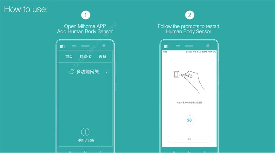 Xiaomi Mijia Žmogaus Kūno Magnetinis Jutiklis Judesio Sneosr Smart Home Super Praktiškas Prietaisas Priedai Smart Pažangi Prietaisų