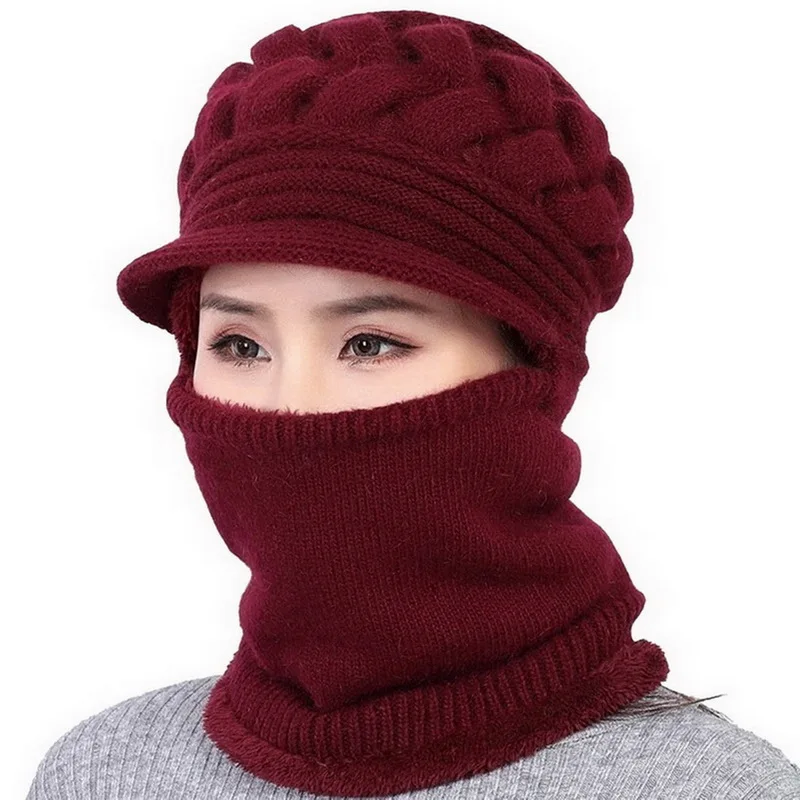 2020 metų Moteris Kaklo Šilčiau rudens žiemos Beanies Skrybėlės Kaukė Moterų Žiemos Skrybėlę Megztos Kepurės Šalikas Nustatyti Kepuraitė Slidinėjimo Kepurės Moteris