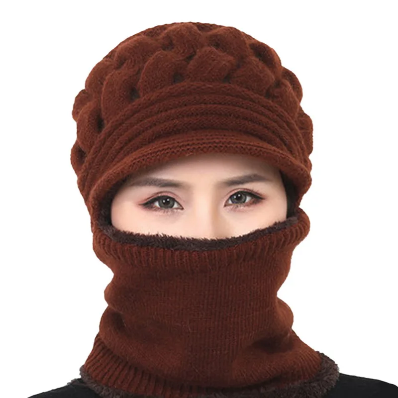 2020 metų Moteris Kaklo Šilčiau rudens žiemos Beanies Skrybėlės Kaukė Moterų Žiemos Skrybėlę Megztos Kepurės Šalikas Nustatyti Kepuraitė Slidinėjimo Kepurės Moteris