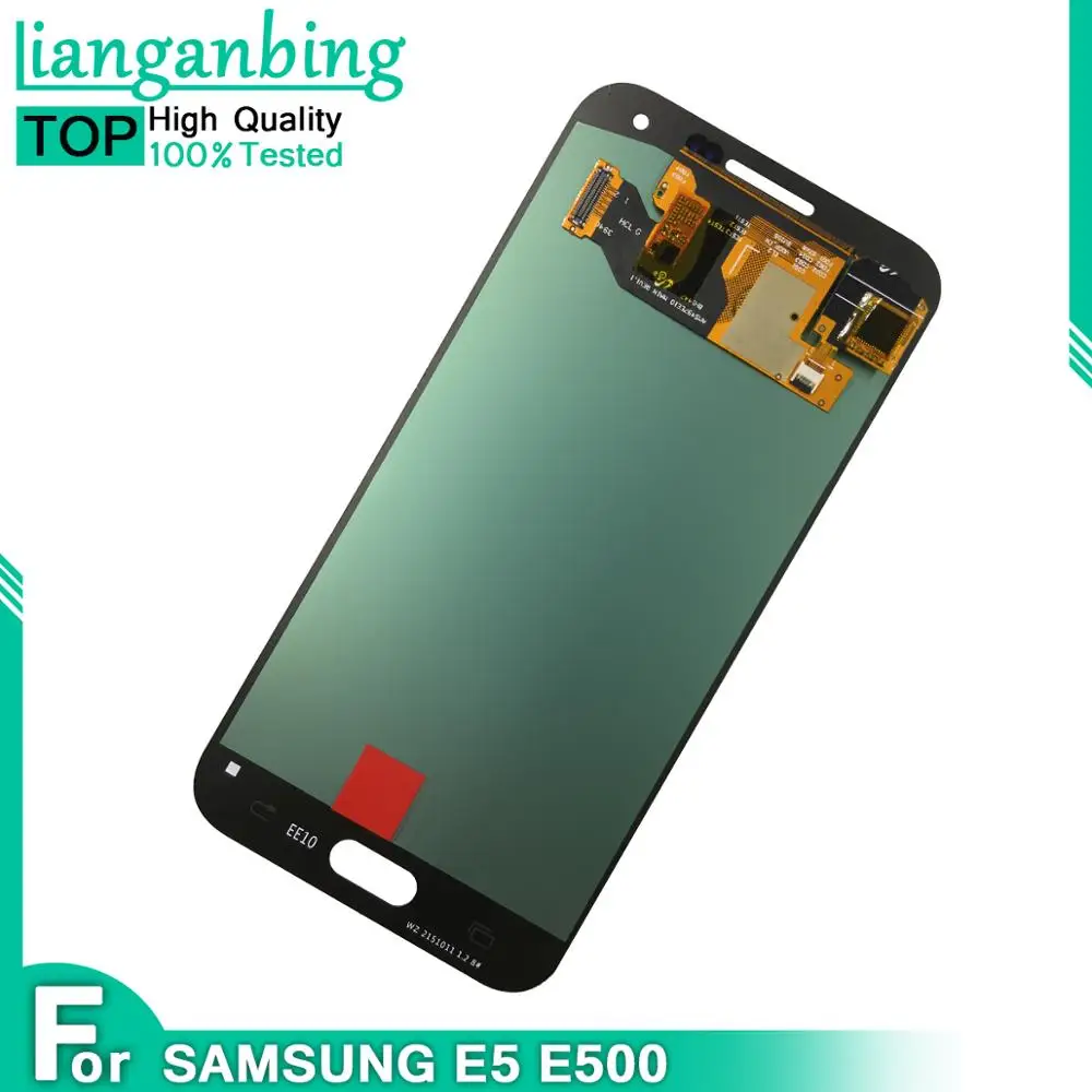 Super AMOLED Originalus LCD Samsung Galaxy E5 E500 E500F E500H E500M LCD Ekranas Jutiklinis Ekranas Asamblėjos Testuotas Darbo