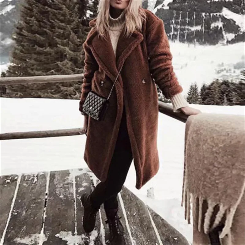 Moterų Rudenį, Žiemą Šilta, Stora Striukė Ilgomis Rankovėmis Ilgai Outwear Purus Vilnos Striukė 2020 Metų Moteris Kailio Paltas Karšto Pardavimo