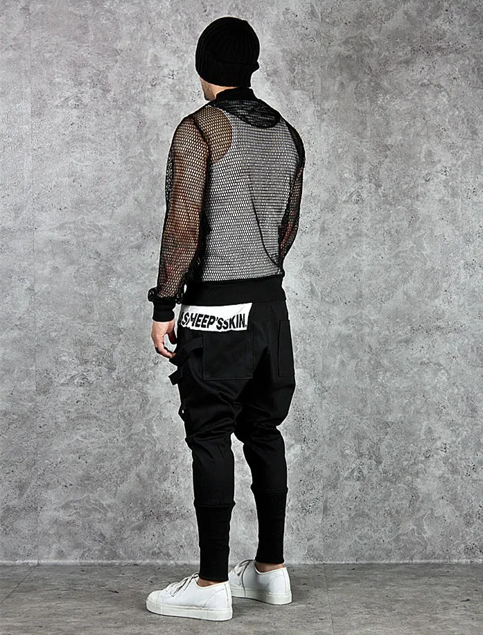 Mados Haremo Kelnės Vyrams Hip-Hop Baggy Kryžiaus Techwear Kelnės Vyriškos Juodos Tendencija Juostelės Streetwear Atsitiktinis Poilsiu kelnės Vyras