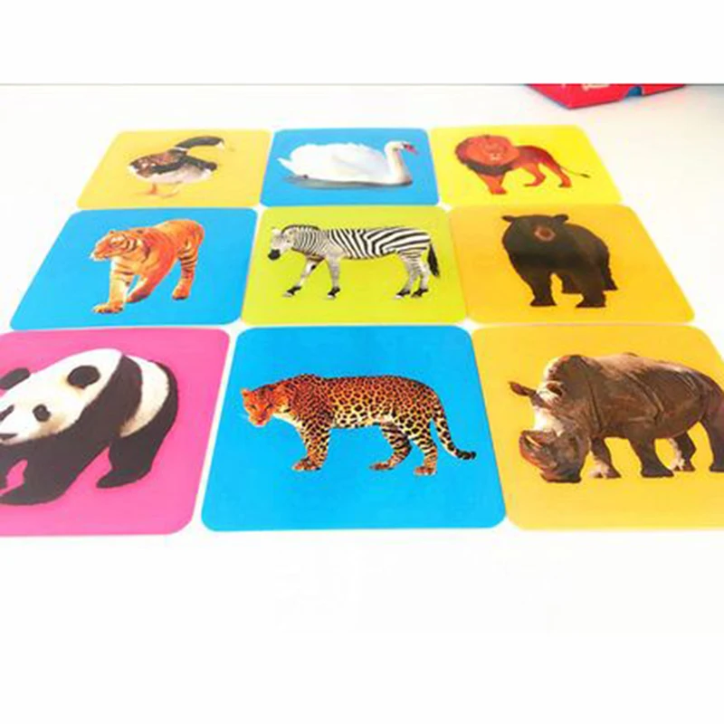 Kūdikių Nušvitimą Anksti 3D švietimo žaislai, Pažintiniai Kortelės Gyvūnų Liūtas, Tigras Panda Korteles Montessori Medžiagų anglų Žaidimai