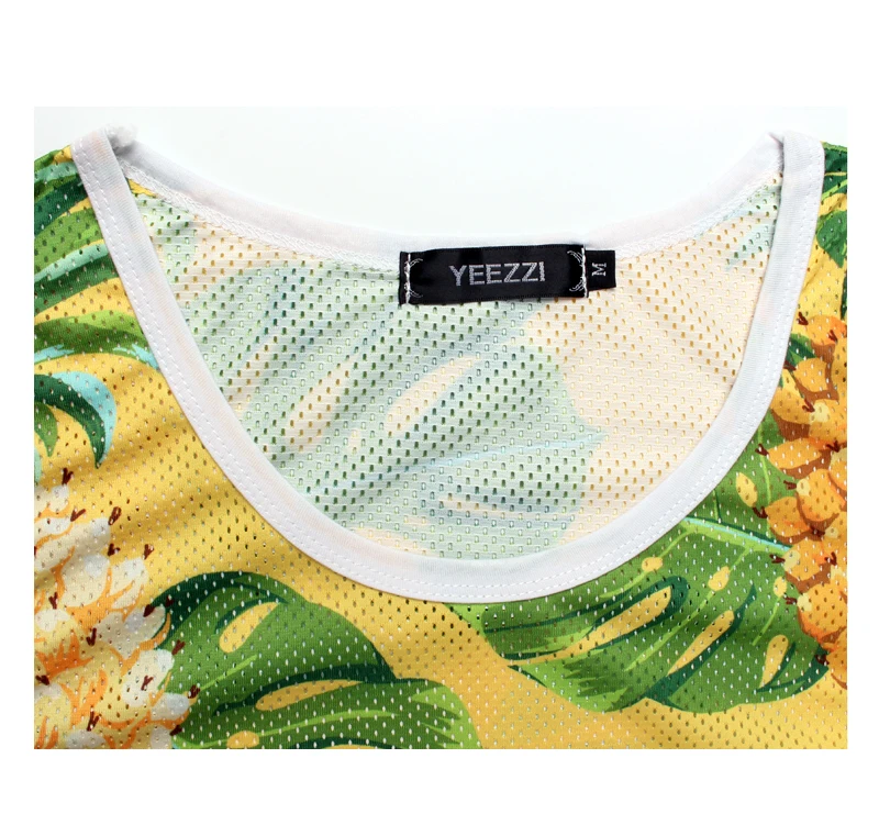 Prekės Ženklo Vyrai Summer Tee Marškinėliai Homme Spausdinti Atogrąžų Ananasų Tankų Sveikatingumo Kultūrizmo Undershirt Viršūnes Tees