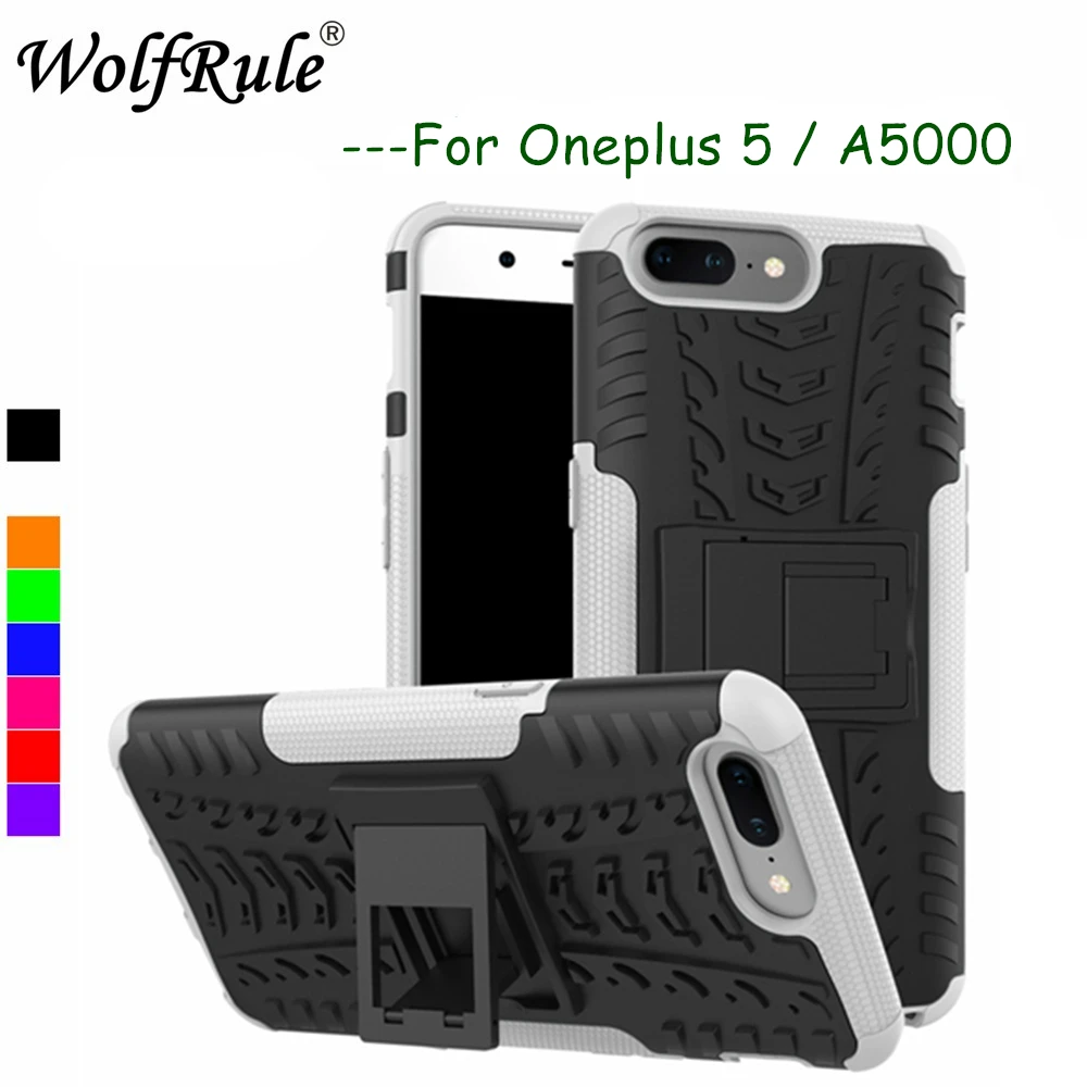 Telefono dėklas Oneplus 5 Padengti Minkšta WolfRule Silikono + Hibridas Plastikinės Atramos Atveju sFor Oneplus 5 Atvejais Oneplus 5 A5000 Fundas