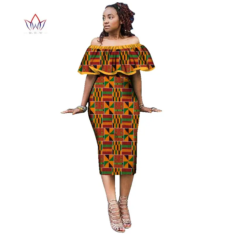 Afrikos Suknelės Moterims Afrikos Stilius Spausdinti Plius Dydis Moterų Drabužiai Šalies Susiėmę Suknelės Ponios Sexy Klubas Suknelė WY1868
