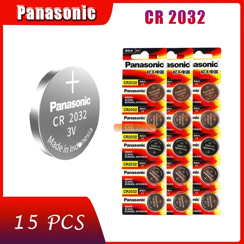 15 X originalus, visiškai naujas akumuliatorius skirtas PANASONIC cr2032 3v mygtuką ląstelių monetos baterijas žiūrėti kompiuterį cr 2032