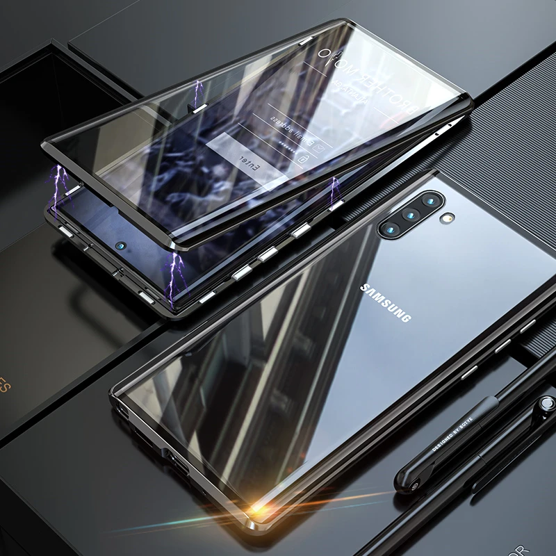 360 Pilnas draudimas Dvipusis Stiklo Magnetinės Atveju, Samsung Galaxy S20 FE S10 S8 S9 Plus M31 Pastaba 8 9 10 A80 A71 telefono Dangtelį