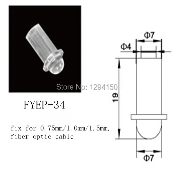 FYEP-34 Kupolo Formos Optinio Pluošto Lubų Nurodė, Žibintai 100vnt Optinio Pluošto Pabaigos Detalės su 0,75 mm/1,0 mm/1,5 mm Fiksuoto Plugger