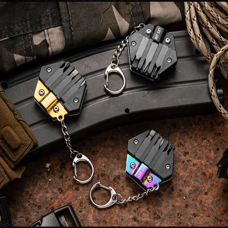 Naujas EDC Mini Pocket Lauko Daugiafunkcį Sriegimo Įrankį Keychain Pakabukas Sulankstomas Peilis Išgyvenimo savigynos Priemonės Lašas laivybos