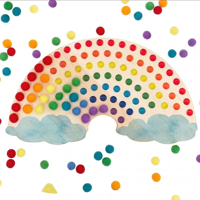 Mediniai Montessori Švietimo Žaislai, New Rainbow Blokų Formų Pažinimo Įspūdį Valdybos Naudotis Kūdikio Suvokti Ir Pusiausvyrą, Ab
