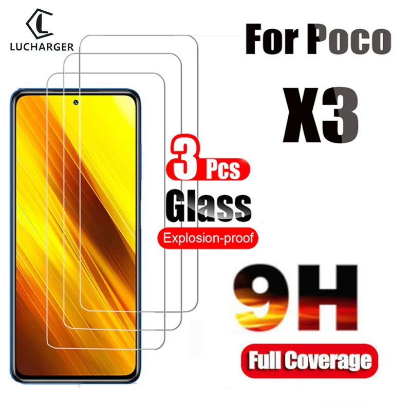 3PCS Grūdintas Stiklas Xiaomi Poco X3 NFC Screen Protector dėl Xiaomo Mi POCO X3 Mi X3 Apsauginis Stiklas Xiaomi Poco X3 Filmas