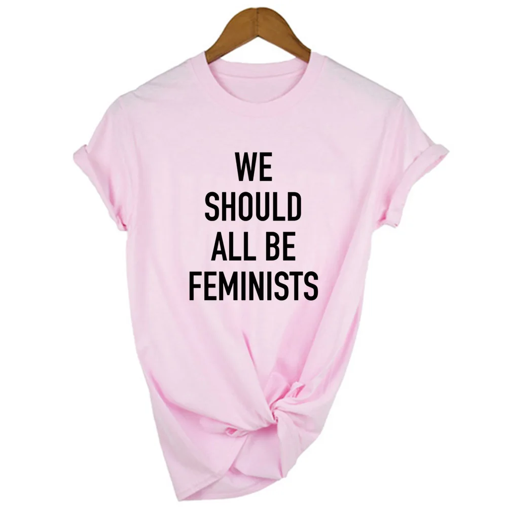 Mes Visi Turėtų Būti Feminists Laišką Moterys Vasarą Harajuku Derliaus Vasarą Marškinėliai 90s Streetwear Apvalios Kaklo Tumblr Viršūnes Tee marškinėliai