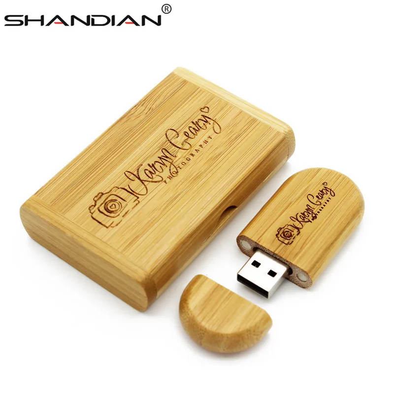 SHANDIAN 1PCS nemokamai logotipą medinė usb+Box pen drive 8GB 16gb 32gb USB Flash Drive fotografija, vestuvių Dovana kliento LOGOTIPAS