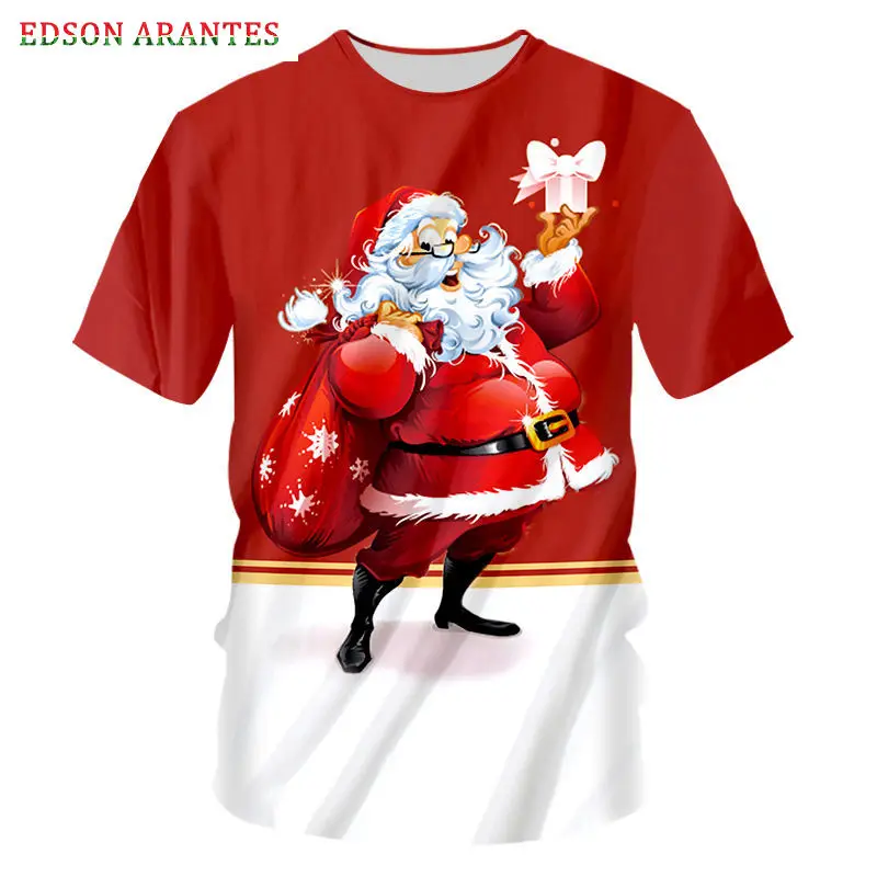 Custom S-7XL Naujovė Kalėdų T-marškinėliai Vyrams, Moterims, 3d Kalėdų Senelis Juokinga, Print T-marškinėliai, Unisex Vasaros Atsitiktinis Viršūnes Kalėdos Tėtis Mama Dovana