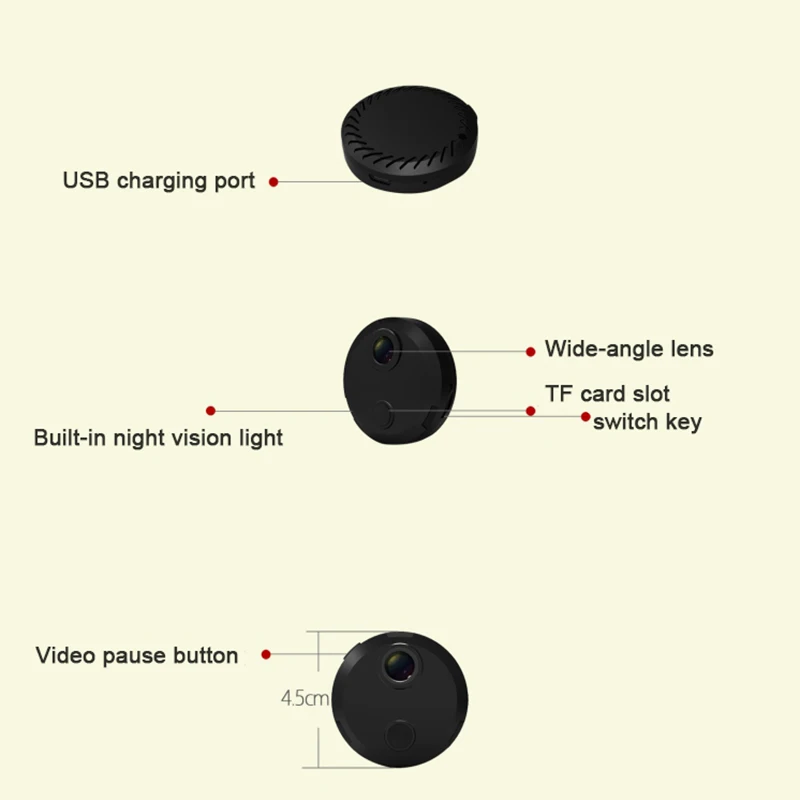 Mini Wi-fi IP Kamera HD 1080P Infraraudonųjų spindulių Naktinio Matymo Mikro Tinklo Kameros Mokestis, O Įrašymo Vaizdo Įrašymo Balso Automobilių DV