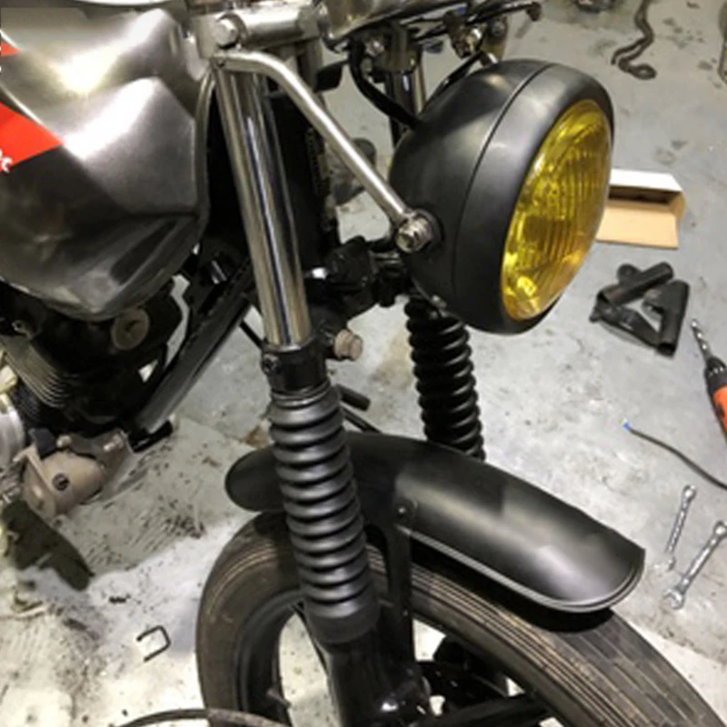 1Pcs Black Metalo Motociklo Priekinis Sparnas Raštas MudGuard Padengti Honda CG125 Motociklo Retro Modifikavimas Sparnas