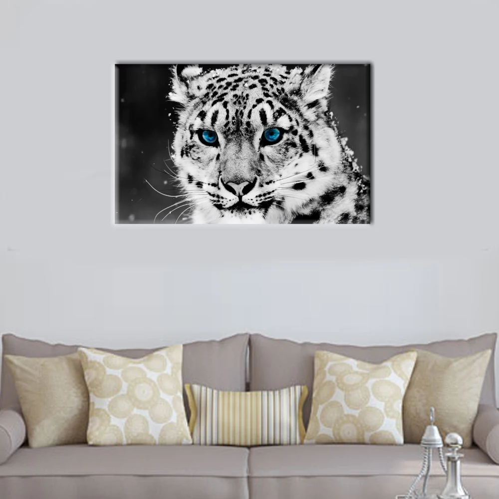 Drobė Spausdinti Modernus Gyvūnų Sniego Leopardai Tapybos Drobė Sienos Meno Dekoratyvinis Nuotrauką Namų Puošybai Gyvenimo Lova 1pc