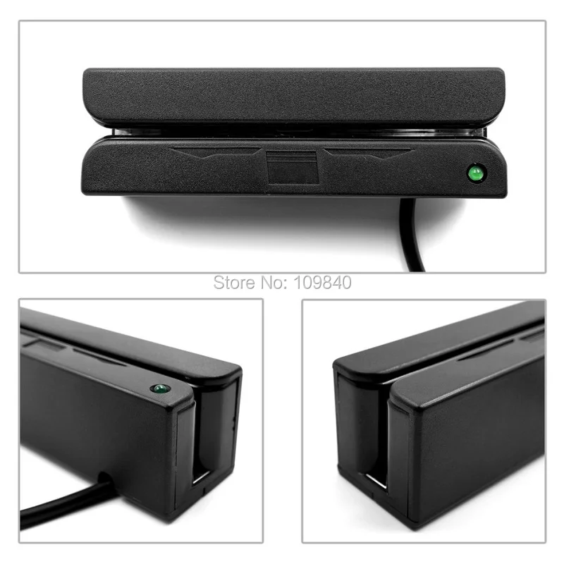 USB 3 Bėgių Magnetine Juostele Kortelių Skaitytuvas Mini Finansų Įranga HICO LOCO Magnetinių Kortelių Skaitytuvą, skirtą 