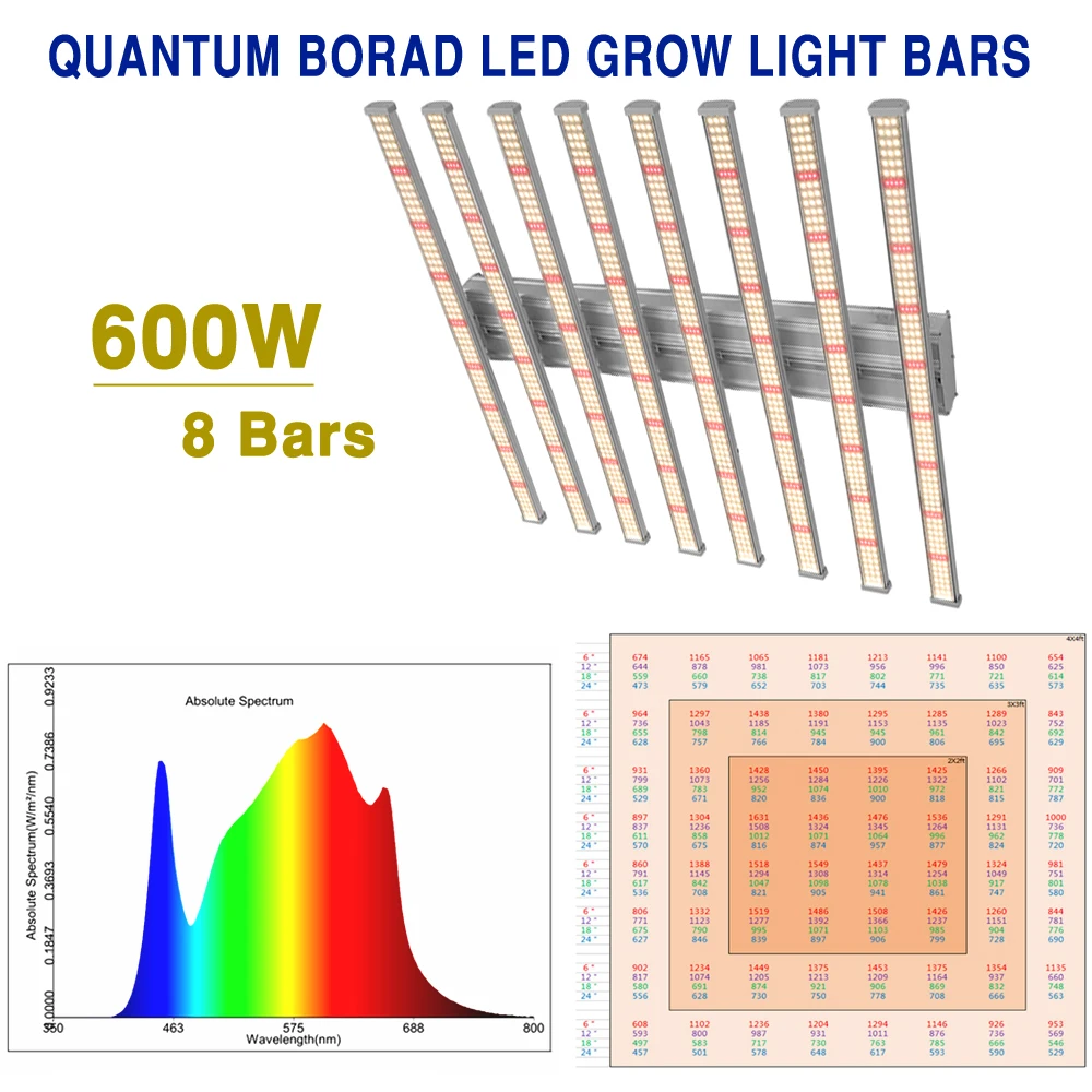 Led Grow Light bar quantum tech valdybos Samsung LM301H 600W 900W Visą spektrą 3000K 3500K viduje auga palapinė augalus, atsižvelgiant į augalų