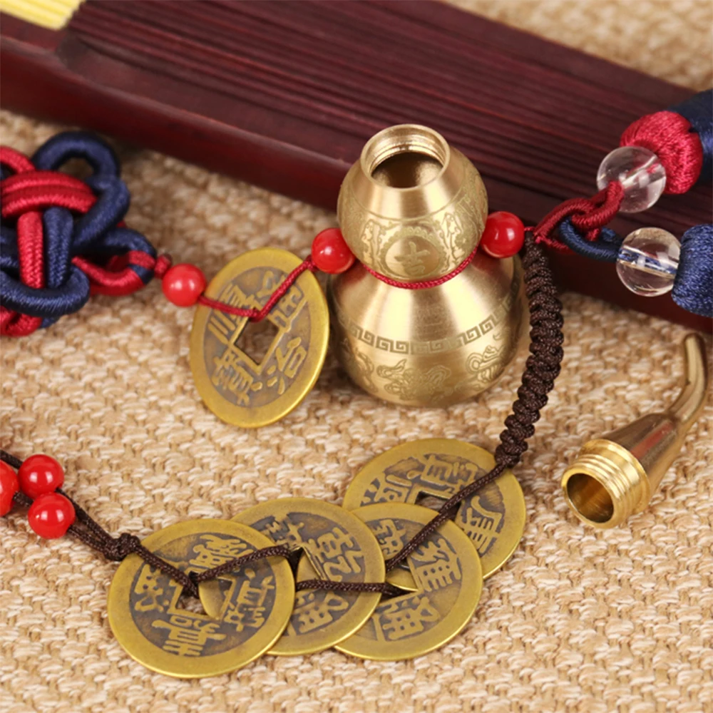 Kinijos Mazgas Feng Shui Dekoravimo Budistų Šešių MantrasWu Lu Hu Lu Vario Lydinys, Moliūgas Amuletas Namų Dekoro Priedai Vintag