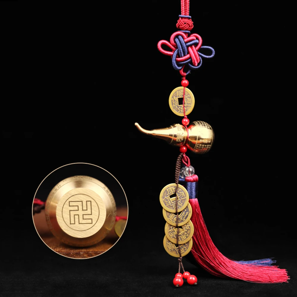 Kinijos Mazgas Feng Shui Dekoravimo Budistų Šešių MantrasWu Lu Hu Lu Vario Lydinys, Moliūgas Amuletas Namų Dekoro Priedai Vintag
