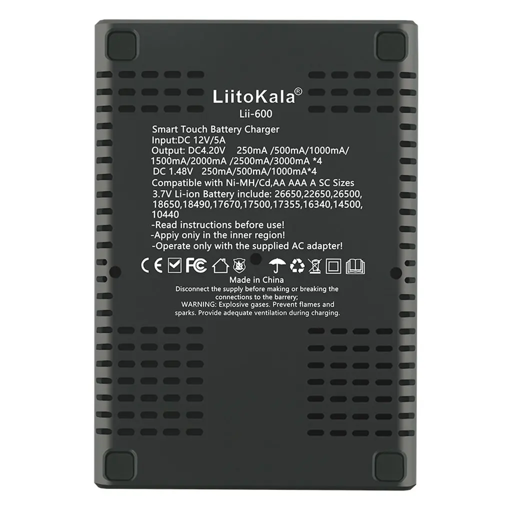 Lii-600 Baterijos Kroviklis LCD), 3,7 V 18650 26650 21700 26700 AA AAA NiMH tipo ličio baterijų Kroviklis Su Ekrano 12V2A Adapteris