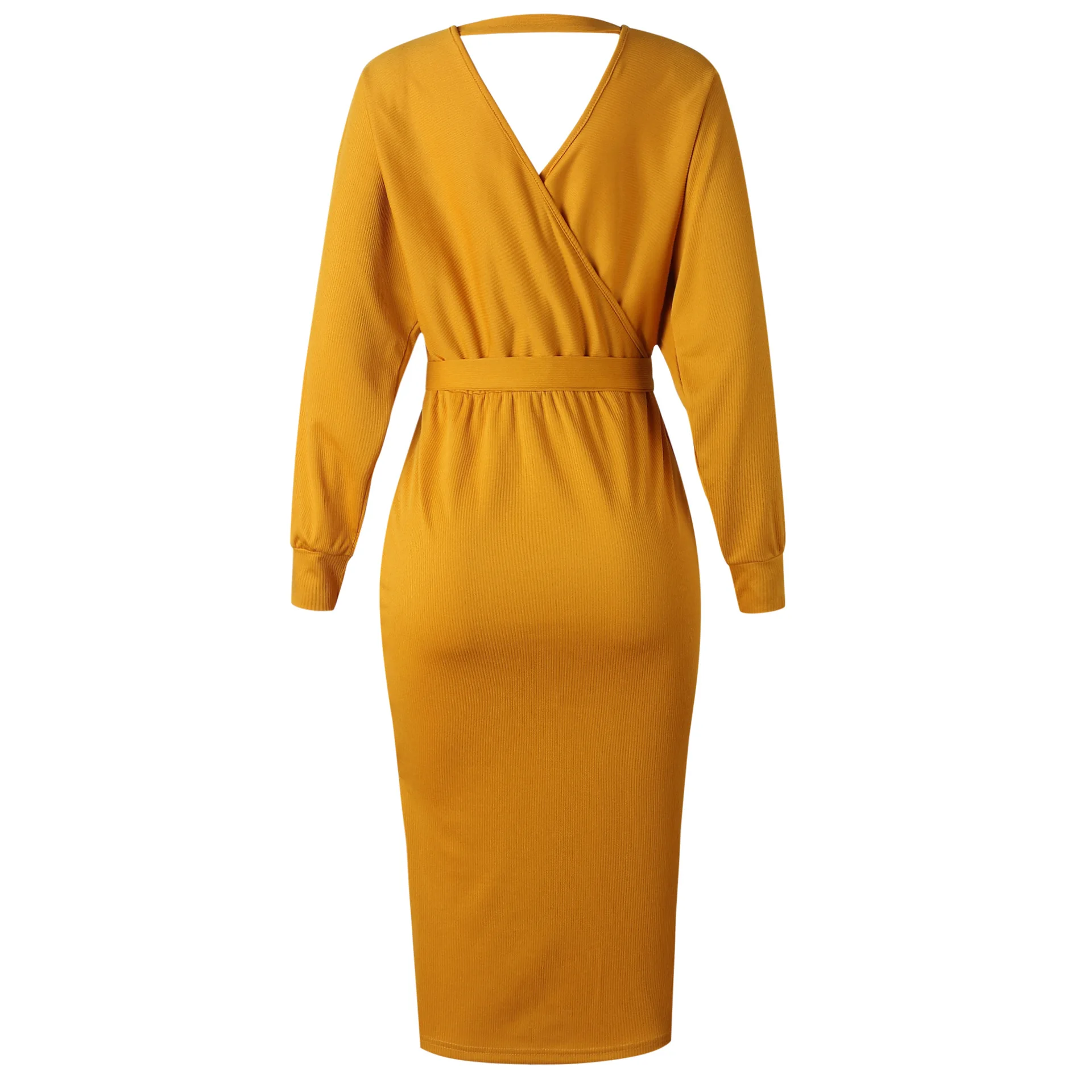 5-spalva karšto pardavimo karšto stiliaus rudens ir žiemos seksualus V-kaklo nėrinių ilgomis rankovėmis moterų suknelė 101245