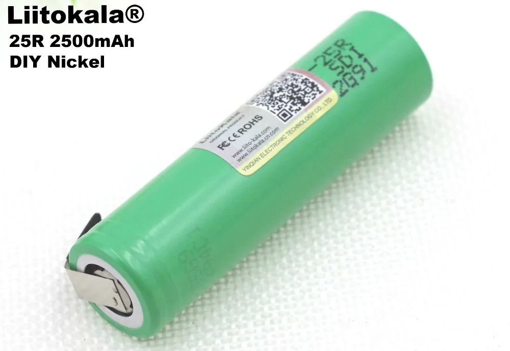 3PCS Liitokala 18650 25R 2500mAh ličio baterija 20A nuolat išlydžio galios elektroninių baterija +PASIDARYK pats Nikelio lakštai