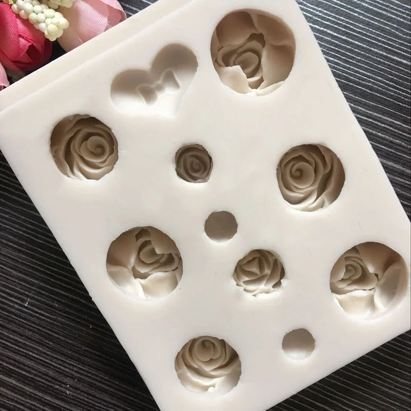 Naujas Rožės Įvairių Dydžių Meilės Formos Silikono Formų Minkštas tortas dekoravimo priemonės, Šokoladiniai saldainiai, kepimo formos
