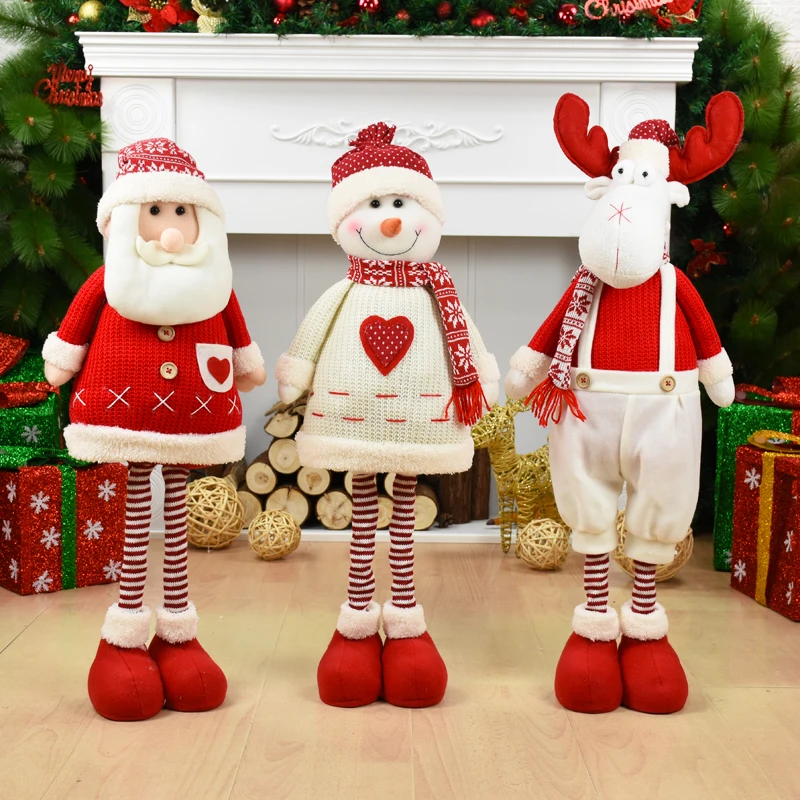 Didelis Dydis Kalėdų Lėlės Ištraukiama Santa Claus Sniego Briedžių Žaislai Kalėdos Figūrėlės Kalėdų Dovana Vaikas Raudona Kalėdų Eglutės Ornamentu