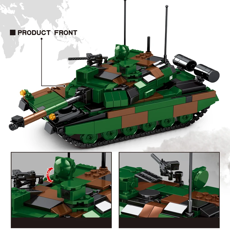 Prancūzija Leclerc Pagrindinis Tankas Šiuolaikinių karinių Išlikimo Karo Modelį, Statyba Blokai, Plytos, žaislai, dovanos berniukams