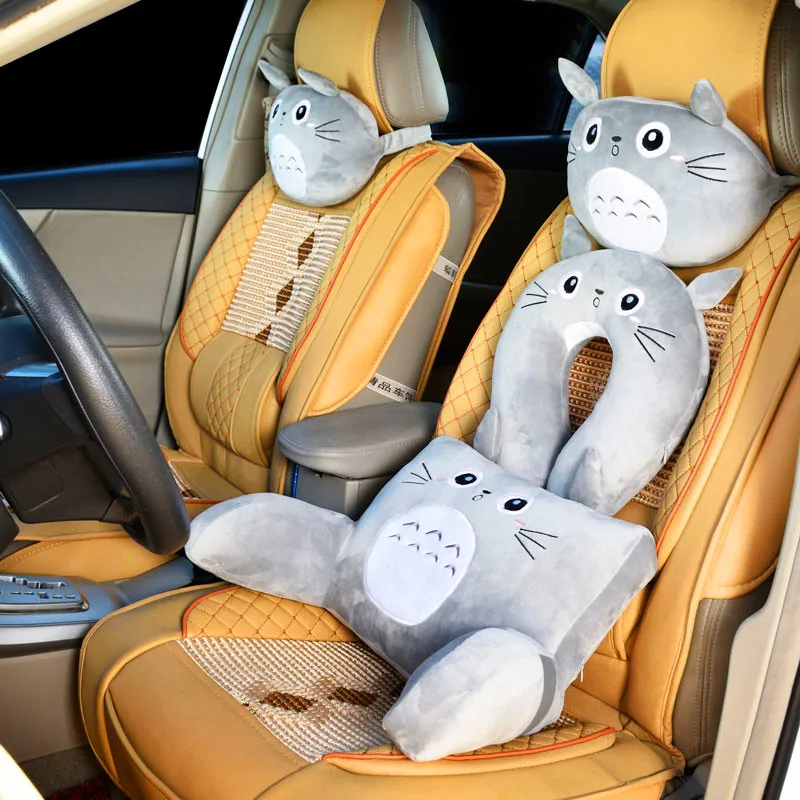 3Pcs/Set Mielas Animacinių filmų Gyvūnų Totoro U Kaklo Pagalvė+Juosmens Pagalvę+Galvos Pagalvę sėdynės atlošo juosmens pagalvėlė Automobilių pagalvė