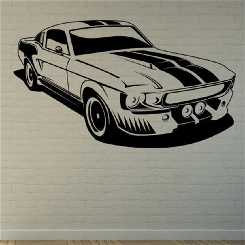 Sienos Lipdukas Mustang Shelby Gt500 Raumenų Automobilis Sienos Meno, Lipdukas, Decal Citata Lipdukai Kambarį Namo Apdailos, Dekoro Freskos D833
