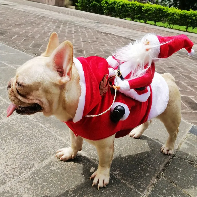 Kalėdų Drabužius Šunims Mažų Didelių Šunų Santa Cosplay Žiemos Karnavalas Rider Santa Claus Juokinga Cosplay Kostiumas