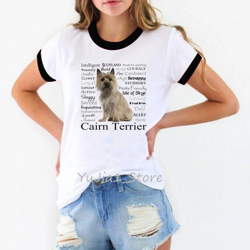 Aš myliu savo cairn terjeras gyvūnų spausdinti vintage marškinėliai moterims šunų mylėtojas draugams dovanų 2020 metų vasaros top drabužius harajuku kawaii marškinėlius