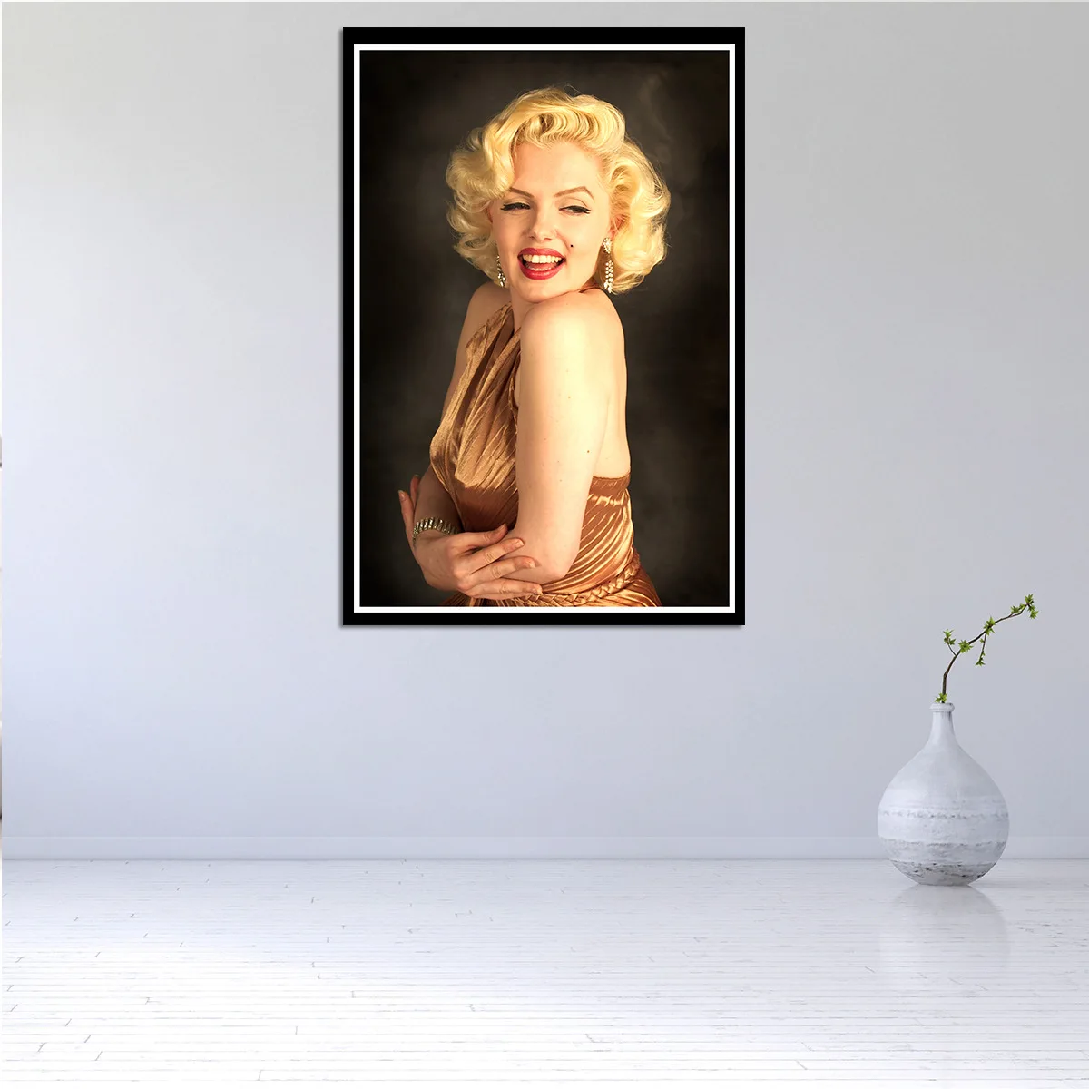 Kino žvaigždė Marilyn Monroe šiuolaikiškos sienų tapybos namo apdaila, gyvenamasis kambarys ir miegamasis spausdinimo drobės tapybos freskos meninis plakatas