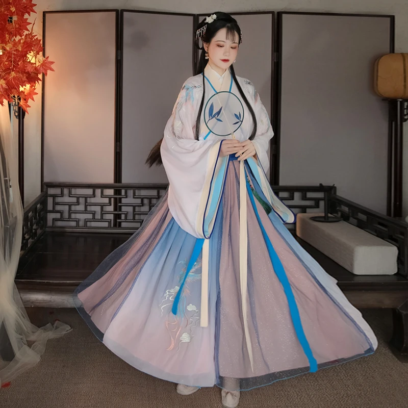 Originalūs Siuvinėti Kinijos Senovės Hanfu Suknelė Tradicinių Rytų Han Dinastijos Princesė Drabužių Nacionalinė Partija Cosplay Kostiumas
