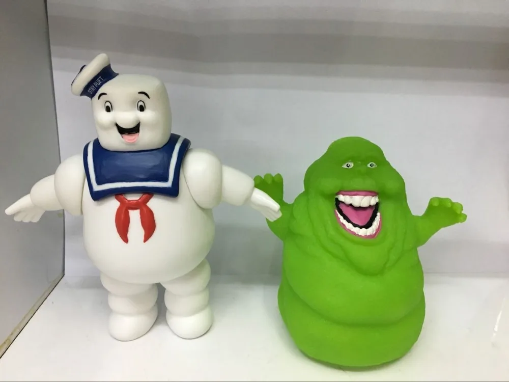 1pcs 11CM opp paketo Animacinių filmų Anime Ghostbusters žalia dvasios Slimer veiksmų skaičius, lėlės PVC taurės sienos modelis BB Trankyti Žaislai d10