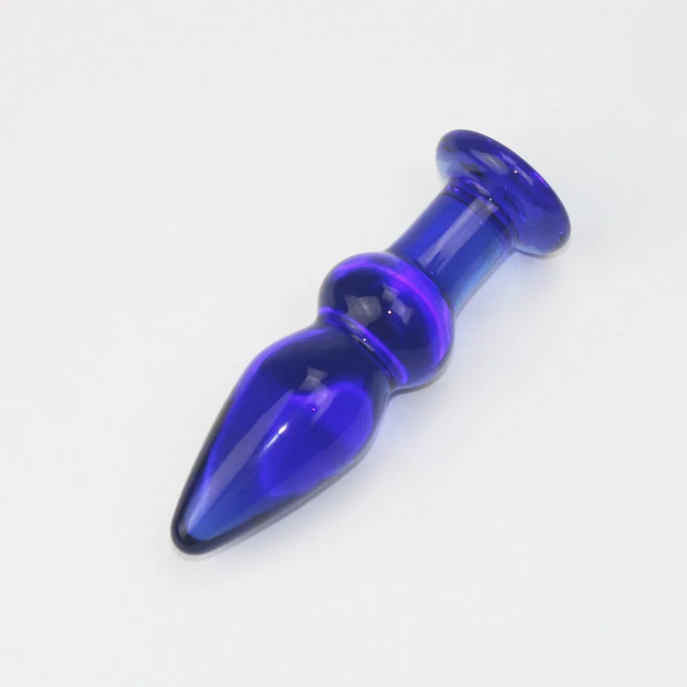 Stiklinis analinis kaištis kulka sekso žaislai moteris lesbiečių G SPOT trykšti mėlyna Kristalų kablys dildo analinis prostatos stimuliatorius išangę BUTTplug