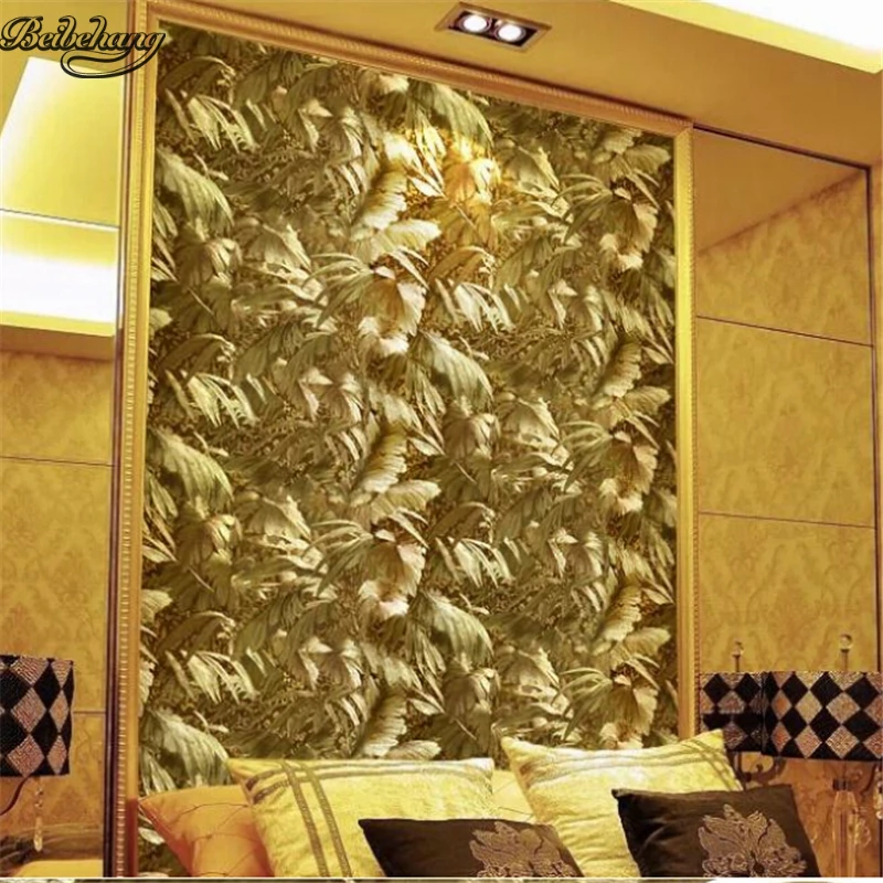 Beibehang Prabanga atspindintis aukso folija, foto tapetai, plūduriuojantis geltonas fonas fonas sienų lipdukai lubų wallpap