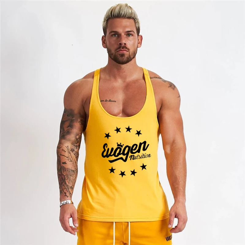 Vyriški drabužiai 2020 metų vasaros jogger sporto prekės, vyriški berankoviai treniruotės kultūrizmo vyrų sportinės aprangos mados viršų