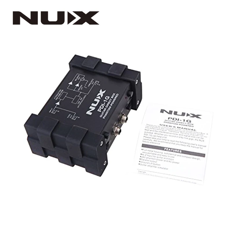 NUX PDI-1G Gitara Direct Box Gitara Tiesioginio Įpurškimo Phantom Power Box Garso Maišytuvas Para Iš Kompaktiškas Dizainas Metalo Korpusas