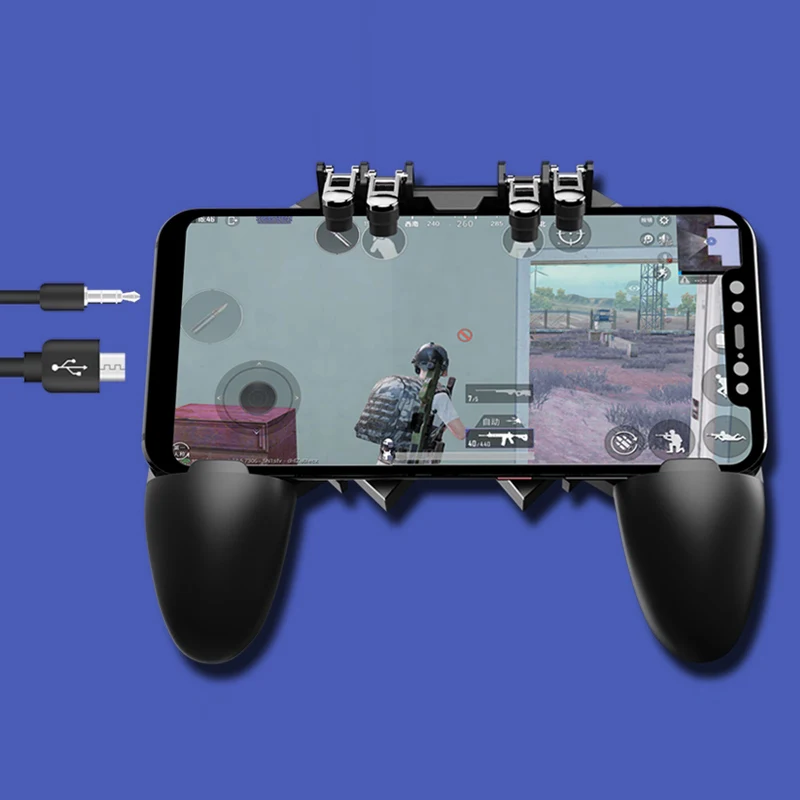 Naujas AK66 L1R1 Šešių Pirštų PUBG Žaidimų Valdiklis Kreiptuką GamePad, Nerūdijančio Plieno, Laisvai Šaudyti PUBG Mobilusis Telefonas Su USB GamePad